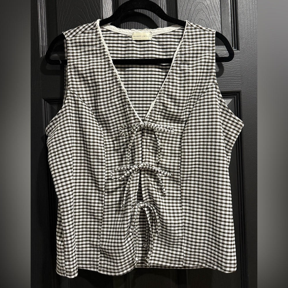 Black and White Gingham Blouse